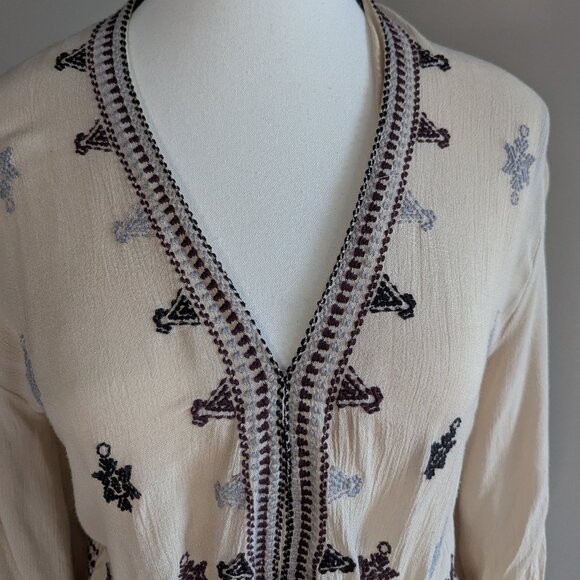 ✨ Free People Star Gazer Embroidered Peasant Mini Dress ✨ - Picture 2 of 7